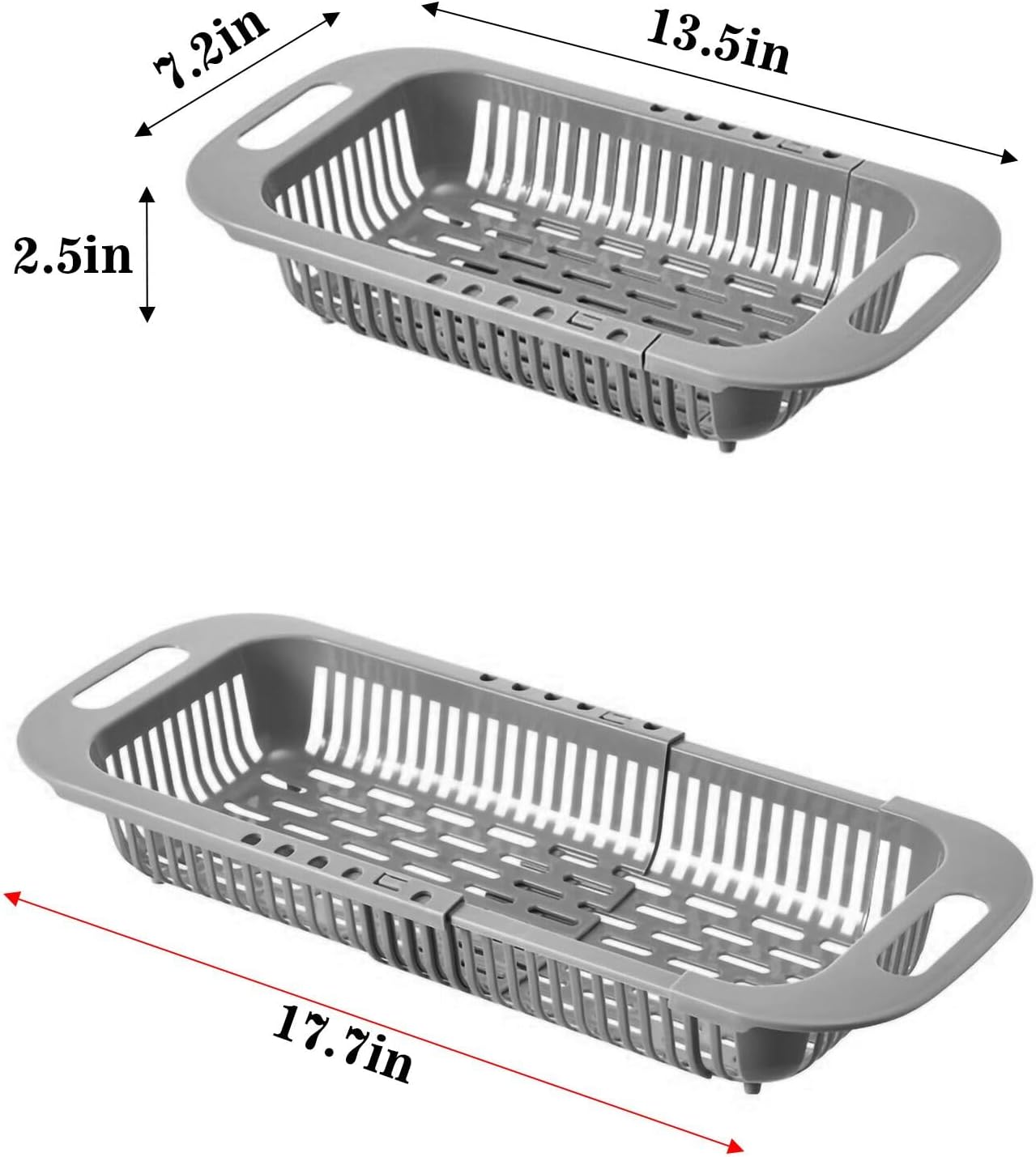 MineSign Extendable Colander Over the Sink Drain Basket Adjustable Fruits and Vegetable strainer Sink Washing Basket for Kitchen(Green)