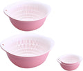 Colander Bowl Set of 2. Nesting Large Capacity Plastic Food Strainer for Pasta. Vegetables and Fruits Washing Draining Basket. Space Saving. BPA Free