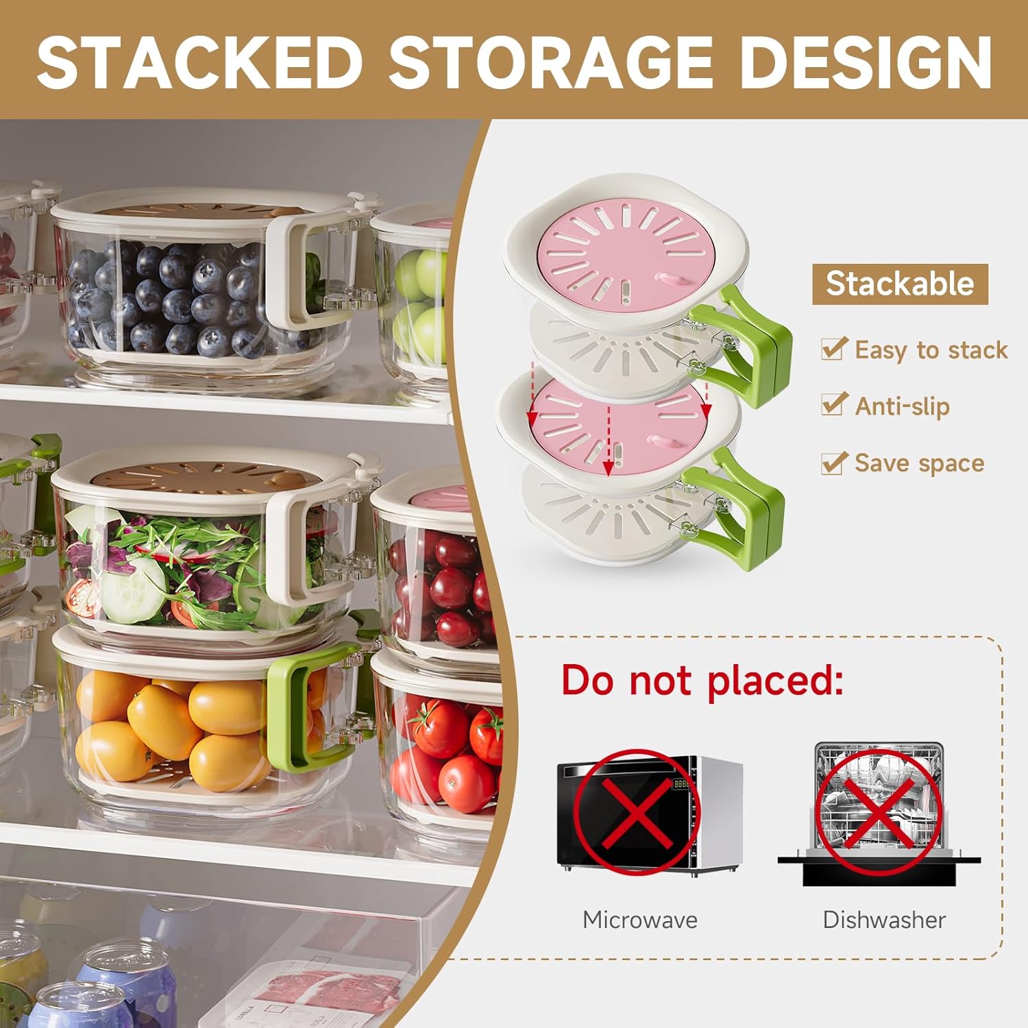 Fruit Vegetable Washing Bowl with Strainer. Multifunctional Produce Washer. Berry Container. Lettuce Keeper for Fridge Refrigerator Organization. Portable Strainers and Colander for Kitchen